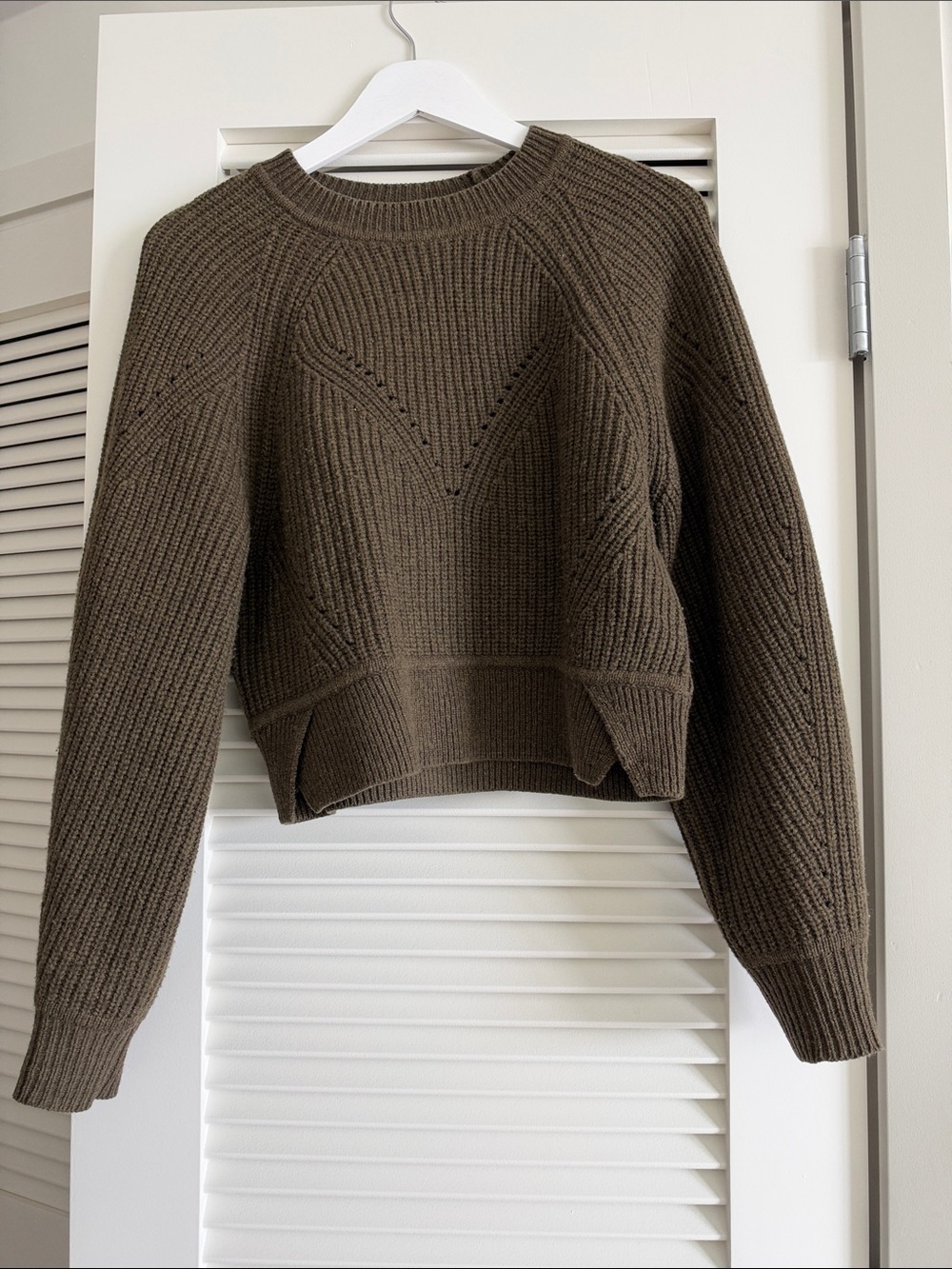 Wool Crewneck Sweater - Olive Green